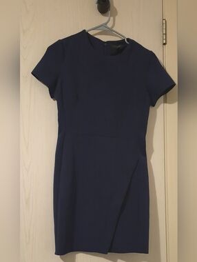 Topshop Navy Cap Sleeve Sheath Dress – Tulip Hem (US 6)